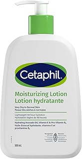 Cetaphil Moisturizing Lotion, Hydrating Body Lotion & Moisturizer for Sensitive & All Skin Types, Fragrance Free, Hypoallergenic, Non-Comedogenic, Dermatologist Recommended, 500 ml