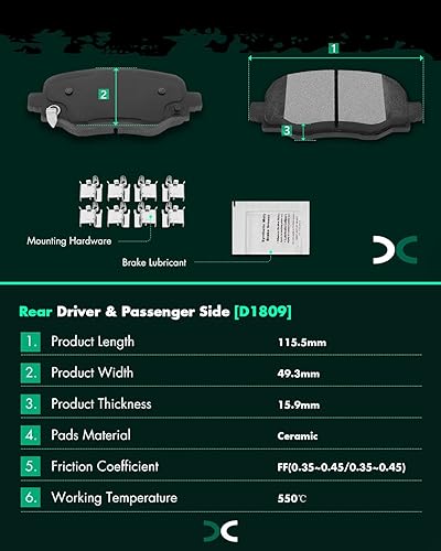 Vista 513 de SCITOO - Juego de pastillas de freno de cerámica