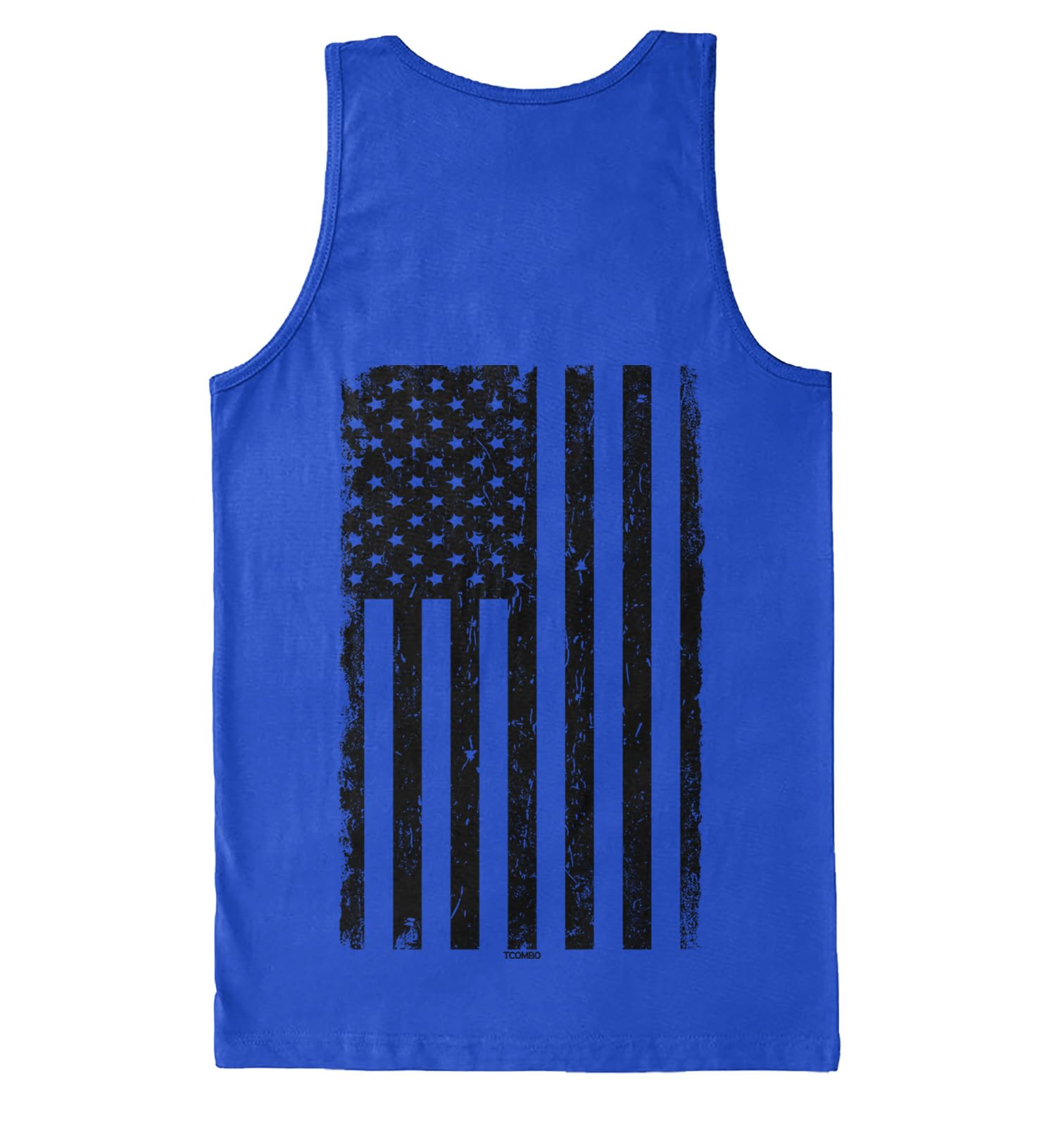 Distressed Black USA Flag - United States Men's Tank Top
