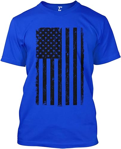 Camisa para hombre con diseño de bandera desgastada de Estados Unidos, color negro