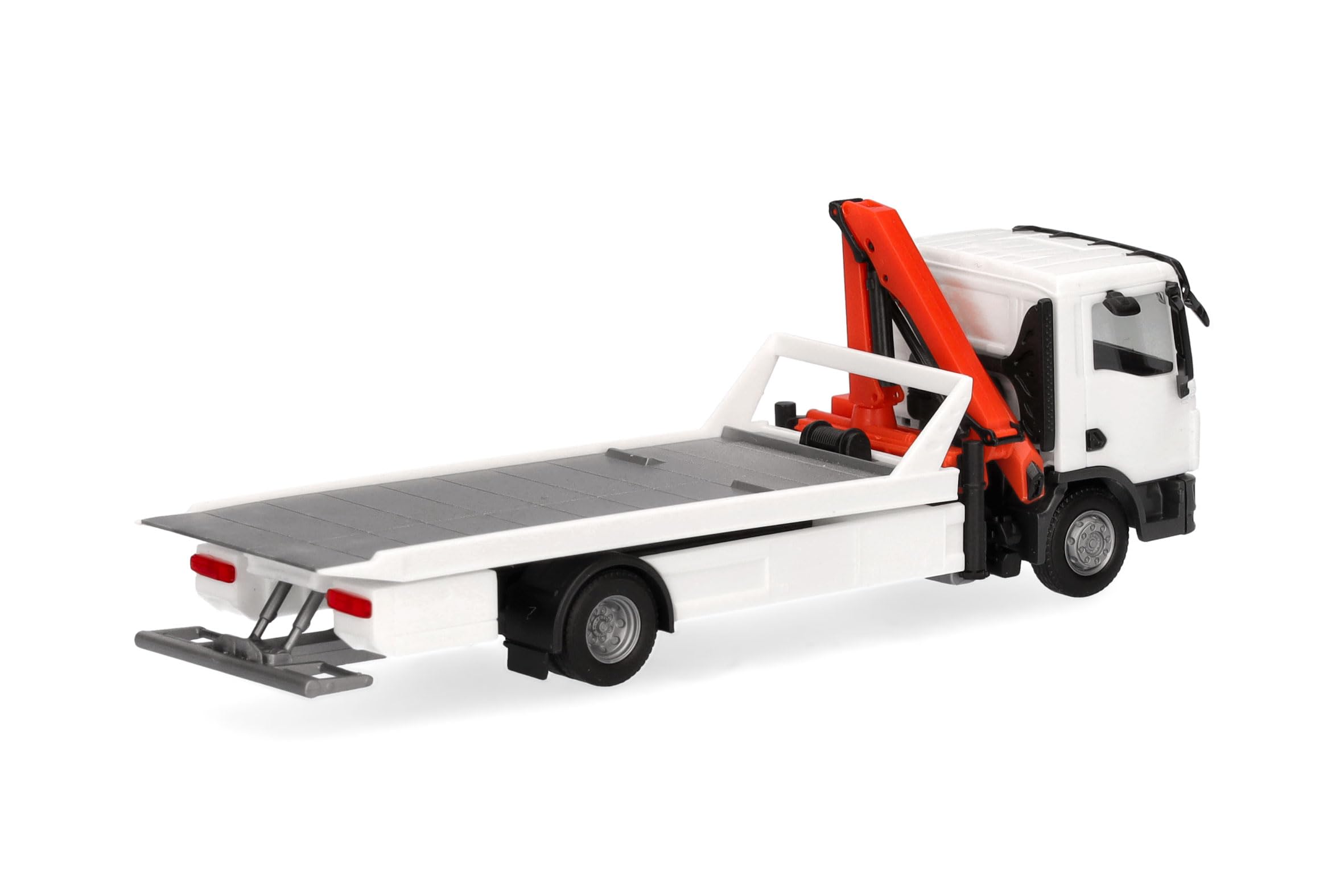 Herpa Modellbausatz MAN TGM Plateau-Abschlepp-LKW mit Kran (1 Stück), Miniatur im Maßstab 1:87, Sammlerstück, Kit für Modellbau, Kunststoff