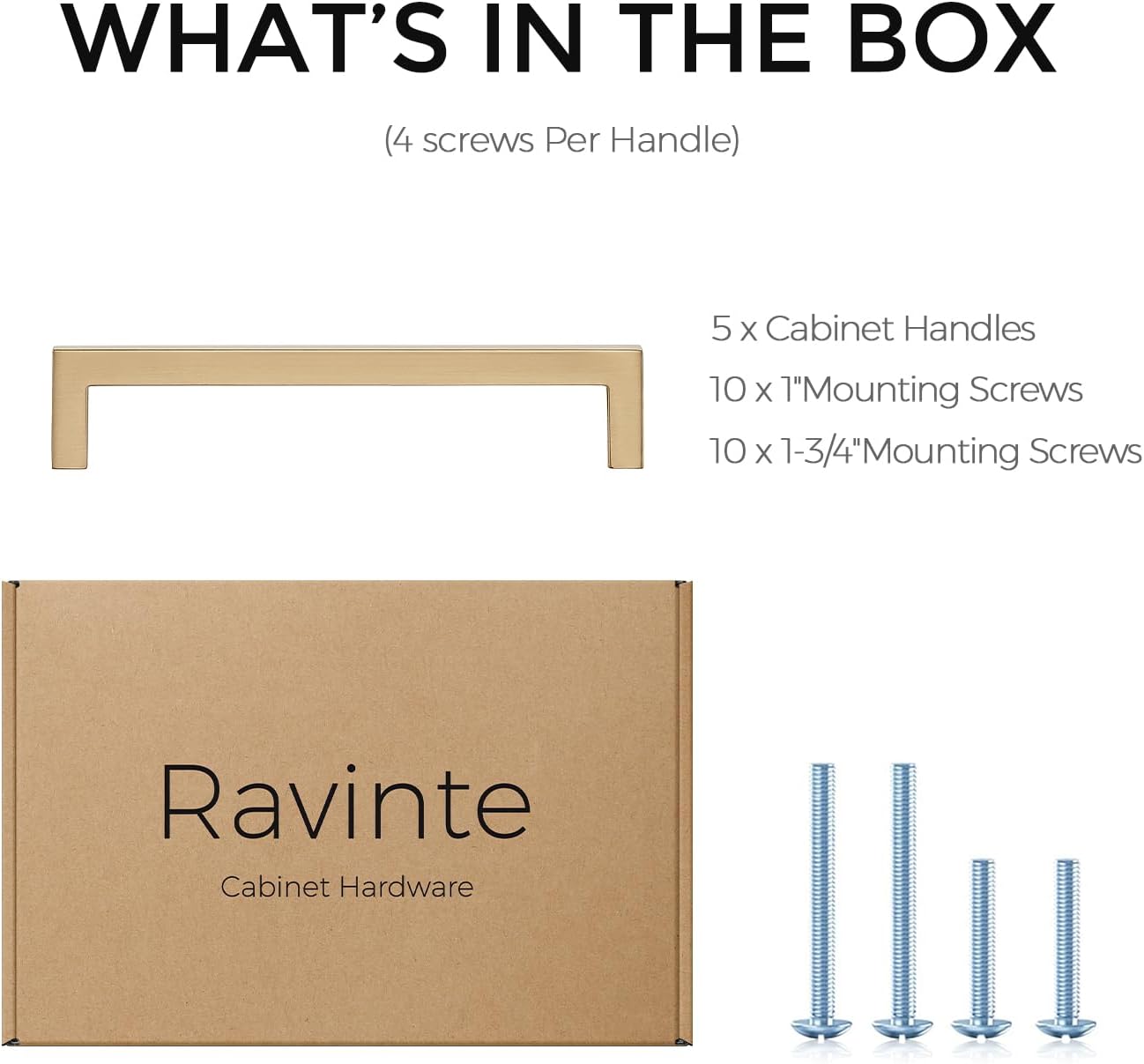 Ravinte 5 Pack Solid 5 Inch Center to Center Slim Square Bar Drawer Handles Kitchen Cabinet Handles Drawer Pulls Kitchen Cabinet Hardware Champagne Bronze Dresser Pulls