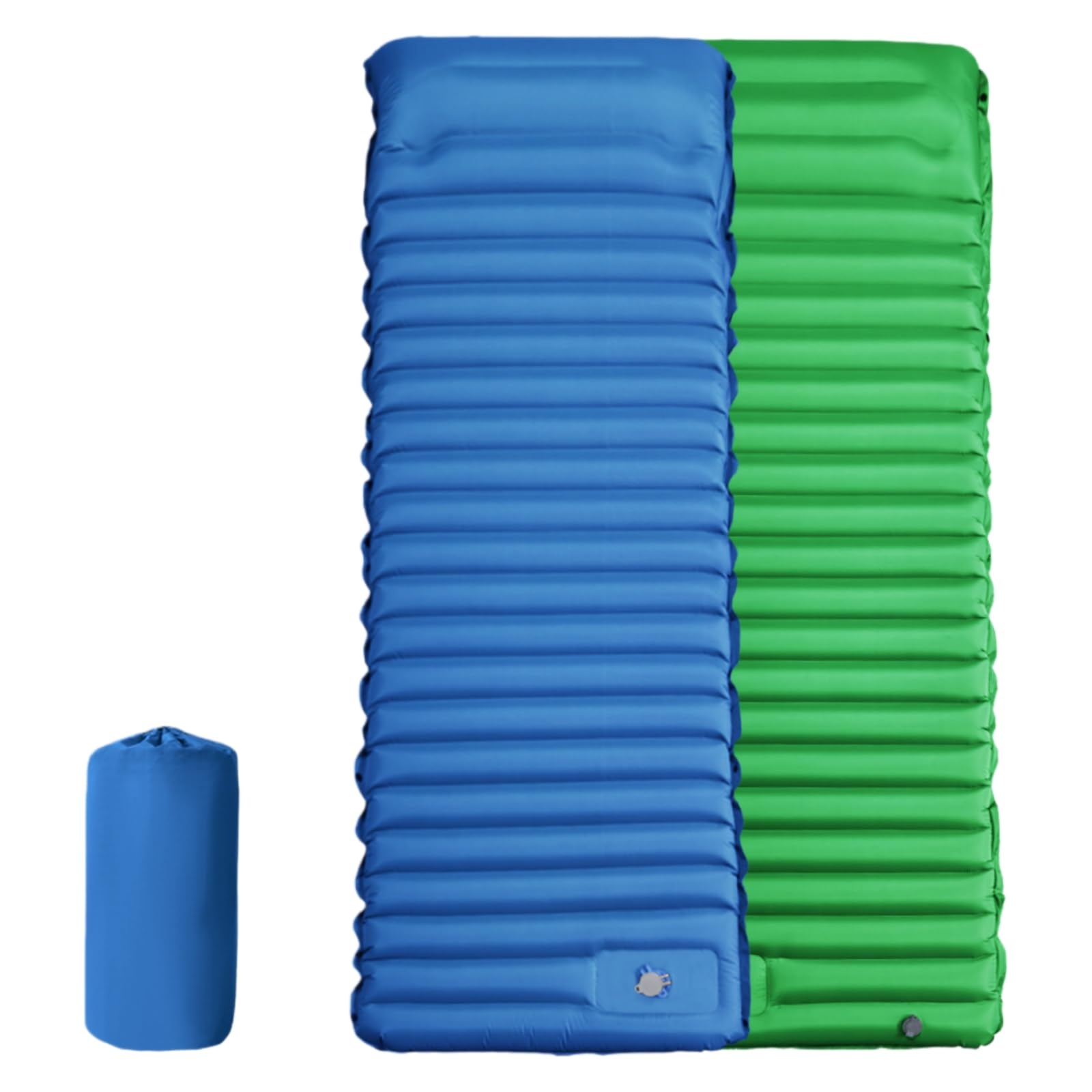 Neksong Kilos Gear Air Sleeping Pad Outdoor Camping Sleeping Pad Inflatable Mattress With Pillow Ultralight Air Mat Built-in Inflator Pump For Travel Hiking Fishing (Front: blue Back: green)