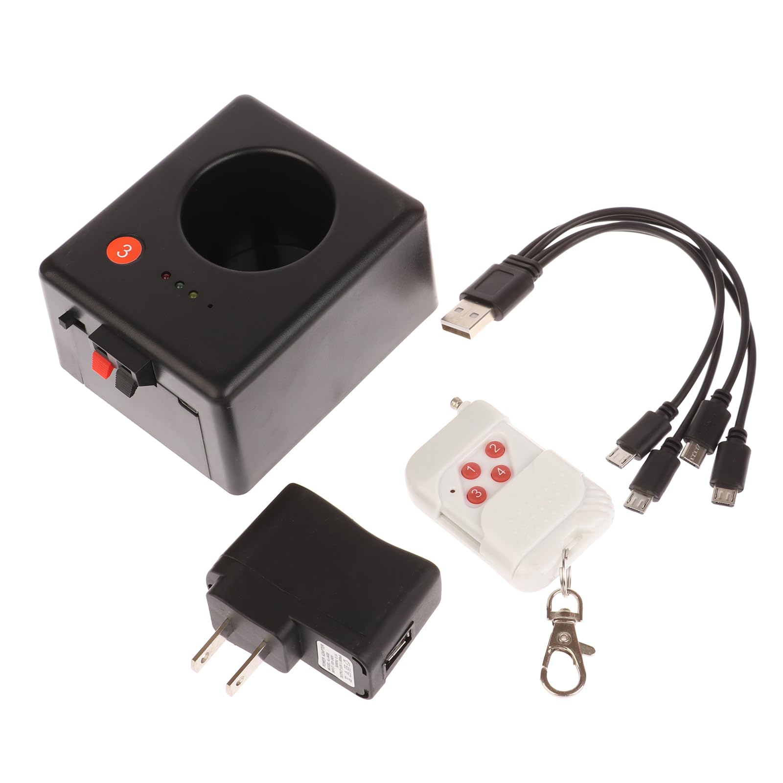 Set di 4 mini macchine piro senza fili, fuochi d'artificio a fontana fredda, cassaforte per interni, riutilizzabili, con telecomando per feste DJ.