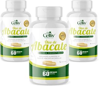 3x Óleo de Abacate Rico em Vitamina E 60 Capsulas de 500mg Celliv