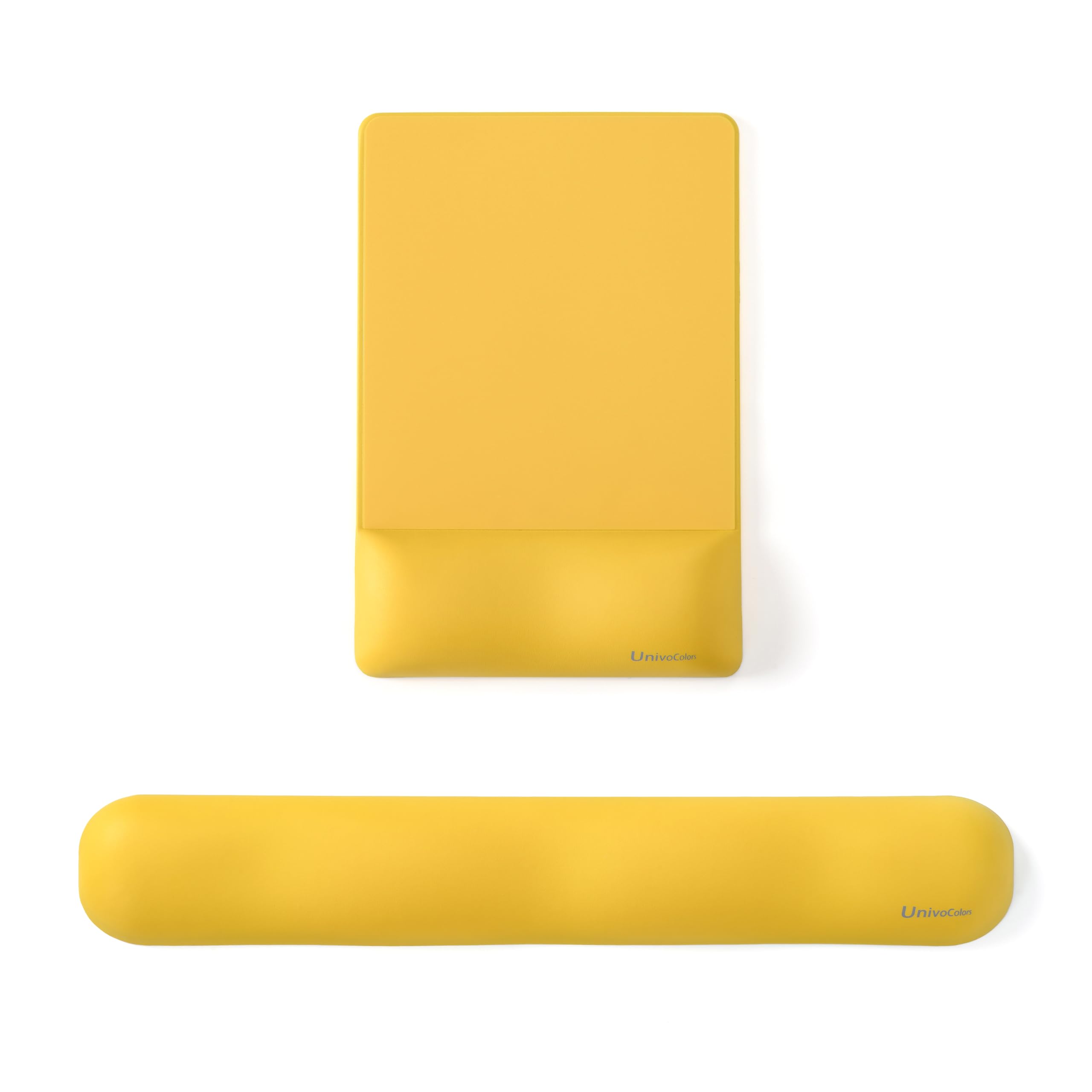 UnivoColors Design-Wave Set of Keyboad Wrist Rest & Mouce Pad,Artificial Sheepskin+Memory Foam+Ergonomic+Anti-Slip Gel, Resilience Support During Work