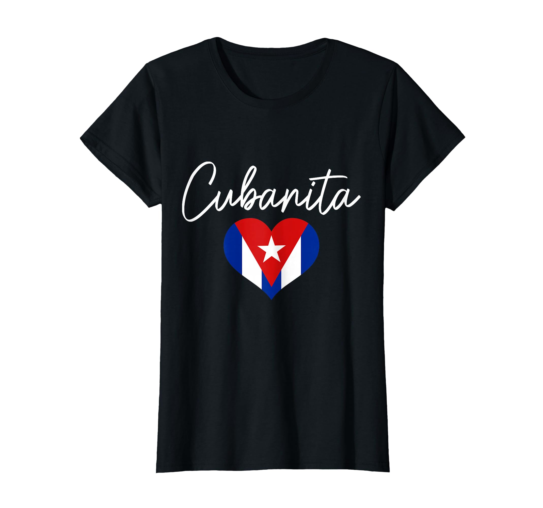 Cubanita Cuban Flag Heart Pride Girl T-Shirt