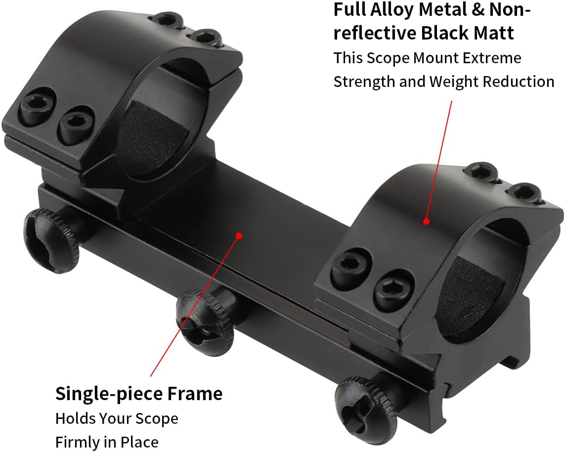 34 mm Scope Rings Adaptor with 4 Slots Picatinny Rail, 34mm Scope Mounted Picatinny Adapter, Tactical Light Barrel Clamp Mounts for Scope Flashlight, Picatinny Ring Mount for Sights(Style 4)