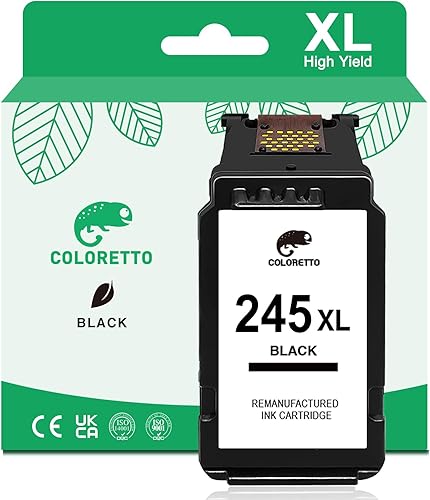 COLORETTO 245xl - Cartucho de tinta de repuesto para Canon 245xl de tinta negra, 245XL para Canon PG-245xl Cartucho de tinta negra para impresora