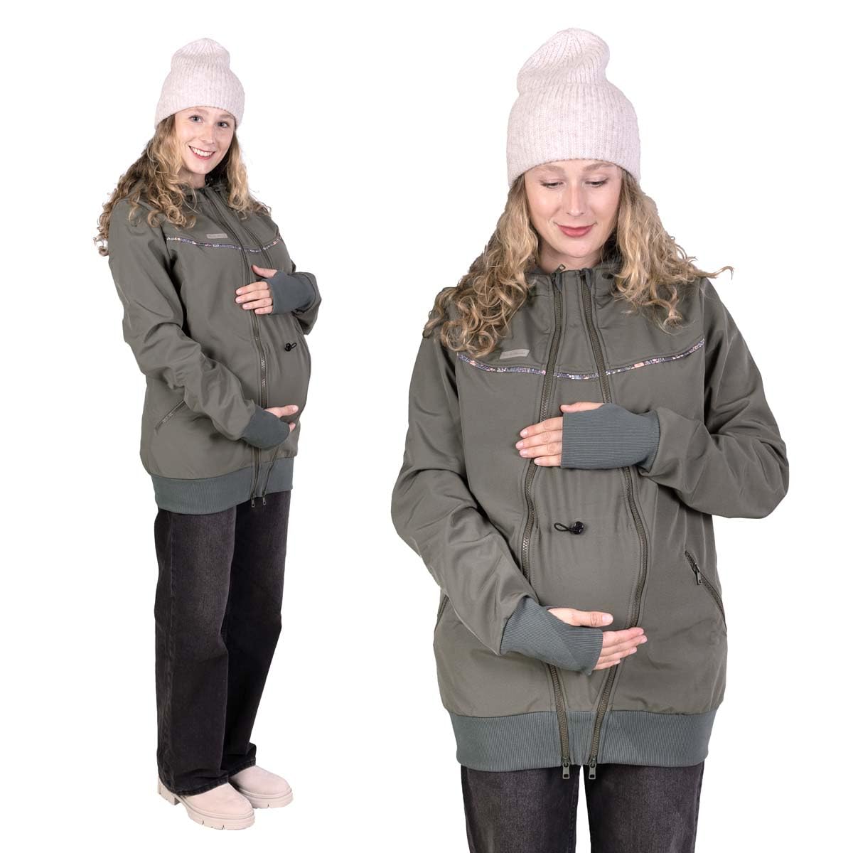 Viva la Mama 3in1 Softshell Tragejacke Baby Umstandsjacke Allwetter I JACKY