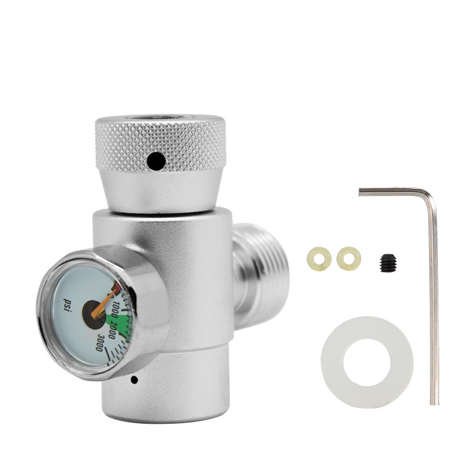 Greensen Regolatore di CO2 con Solenoide, CGA320 G1/2 Kit Connettore Adattatore per Ricarica Serbatoio CO2 Kit Connettore Adattatore per Ricarica Bombola Serbatoio di Riempimento CO2 per