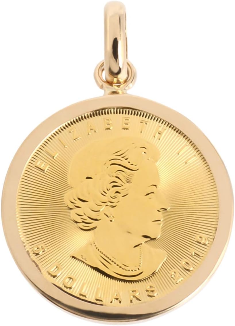 (페어리 캐럿) K24 18 코인 펜던트 메이플 리프 엘리자베스 1 10 온스 메탈