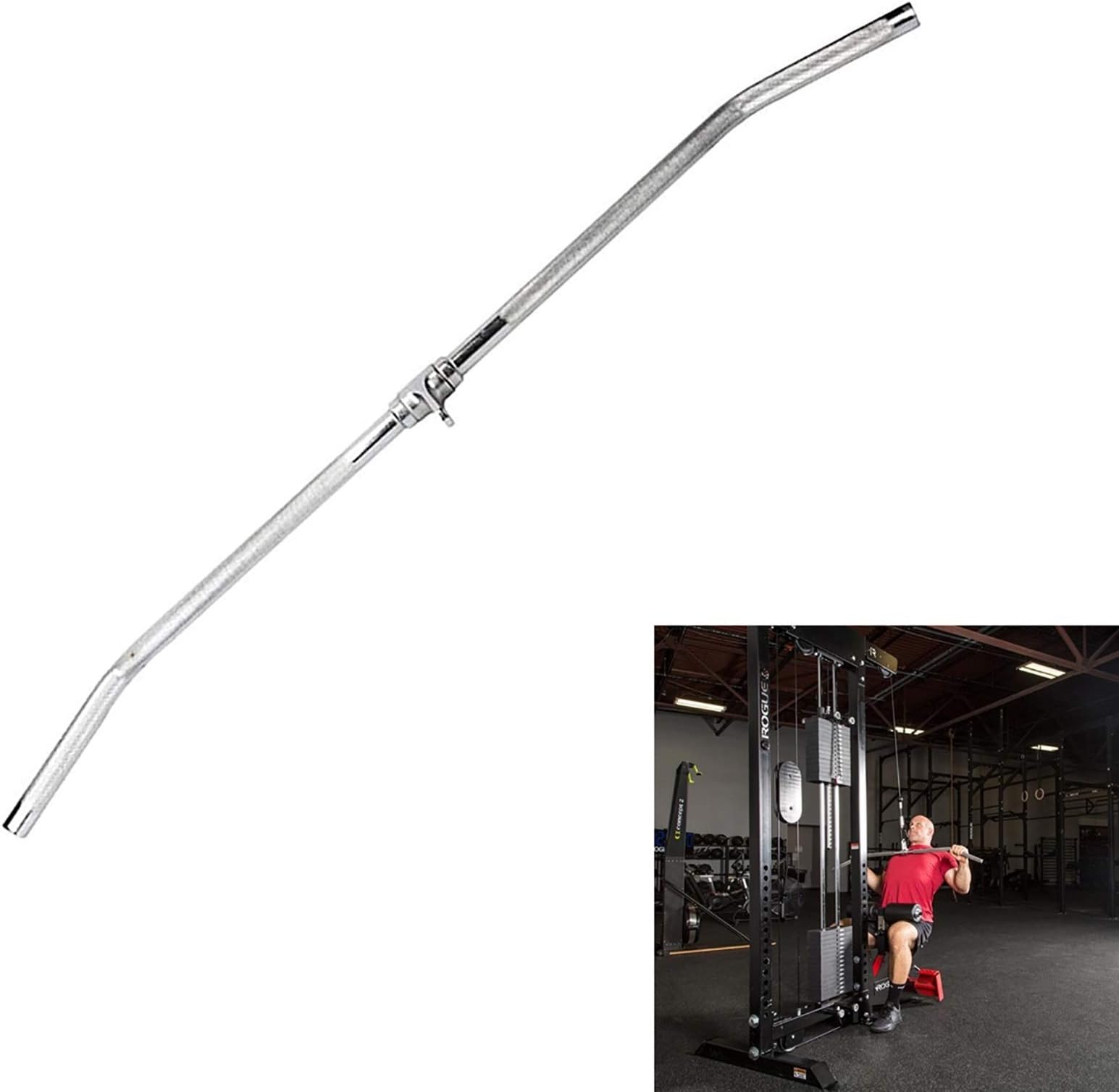 TSTS LAT Pulldown Bar, Cable Machine Attachment, Perfect for Bodybuilders, Cross Fitness Etc, Fits on Any Cable Machine or Multi Gym - LAT Pulldown Attachments, Bodybuilding Cable Attachment
