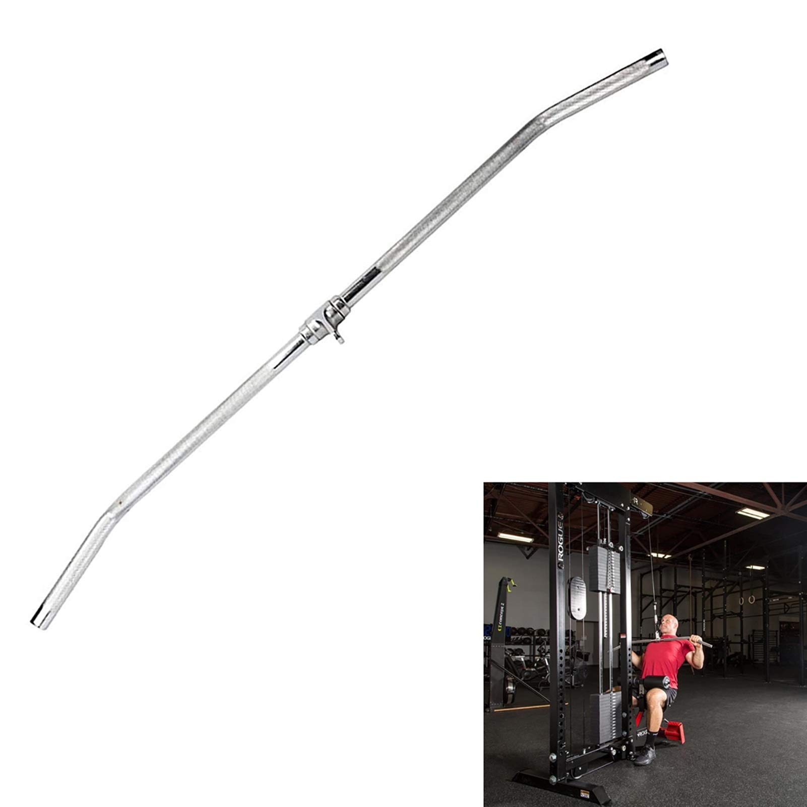 TSTS LAT Pulldown Bar, Cable Machine Attachment, Perfect for Bodybuilders, Cross Fitness Etc, Fits on Any Cable Machine or Multi Gym - LAT Pulldown Attachments, Bodybuilding Cable Attachment