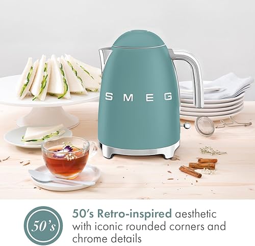 Miniatura 5 de SMEG KLF03 - Hervidor de agua eléctrico de 7 tazas, estilo retro, tapa de apertura suave, apagado automático, base giratoria de 360 - Jade