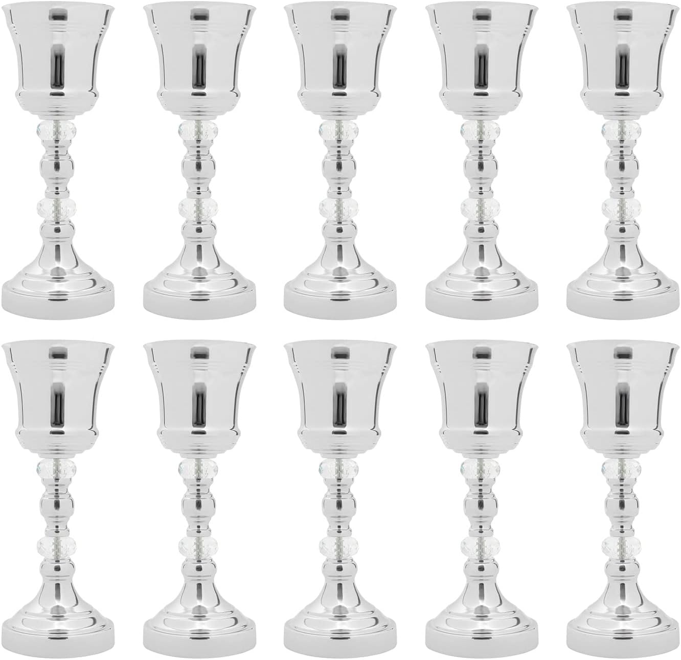 10 Pcs Metal Wedding Centerpieces Vase with Crystal