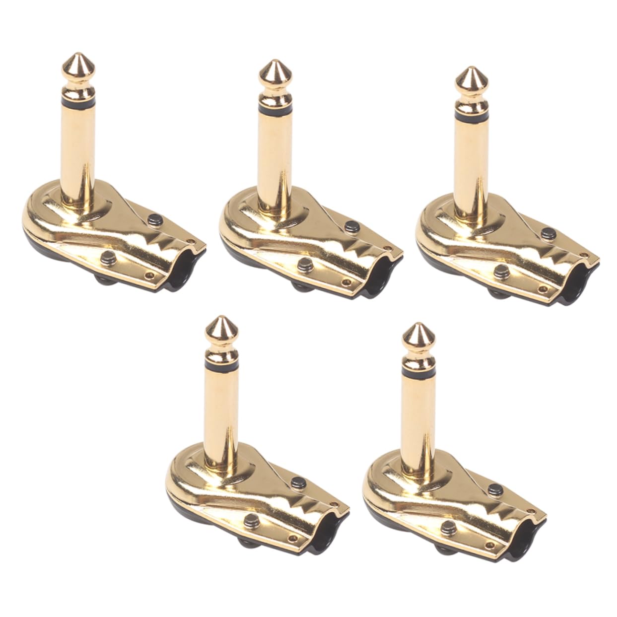 NULYLU 6.35mm Guitar Pedal Connector Cable 5pcs Patch Cables for Guitar Effect Pedal Gold Plated Compact Design