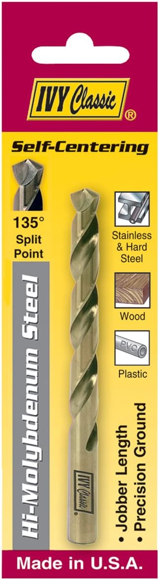 IVY Classic 10521 21/64-Inch Hi-Molybdenum Steel Drill Bit, 135-Degree Split Point, USA, 1/Card