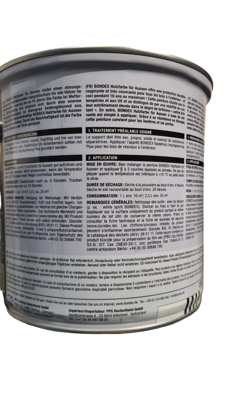zbs24 Bondex Holzfarbe für Außen, hochdeckender Wetterschutzanstrich, Wetter- & UV-beständig, atmungsaktiv inkl. 3-teiligem Pinselset (anthrazit, 2,5 Liters)