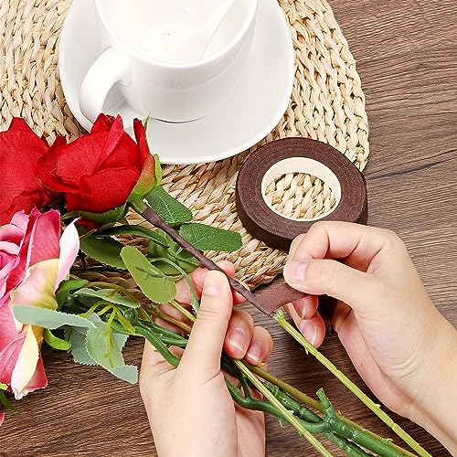 PATIKIL 30 Yard Floral Tapes, 6 Roll Florist Tape Crepe Paper Flowers Bouquets Tapes Waterproof for Bouquet Stem Wrapping, Orange (27 Meters)