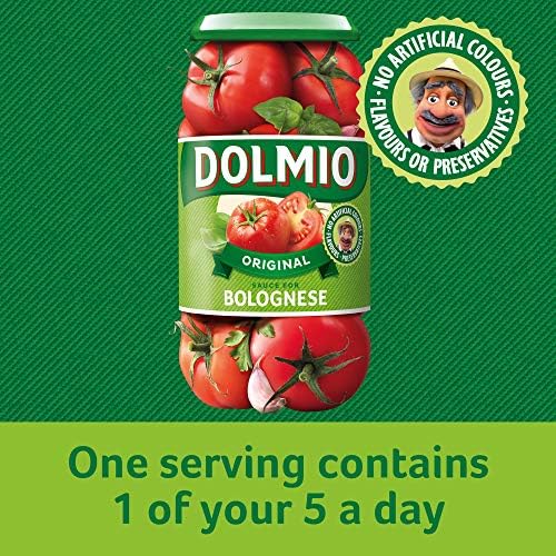 Dolmio Bolognese Smooth Tomato Pasta Sauce Jar, 500 g (Pack of 1)