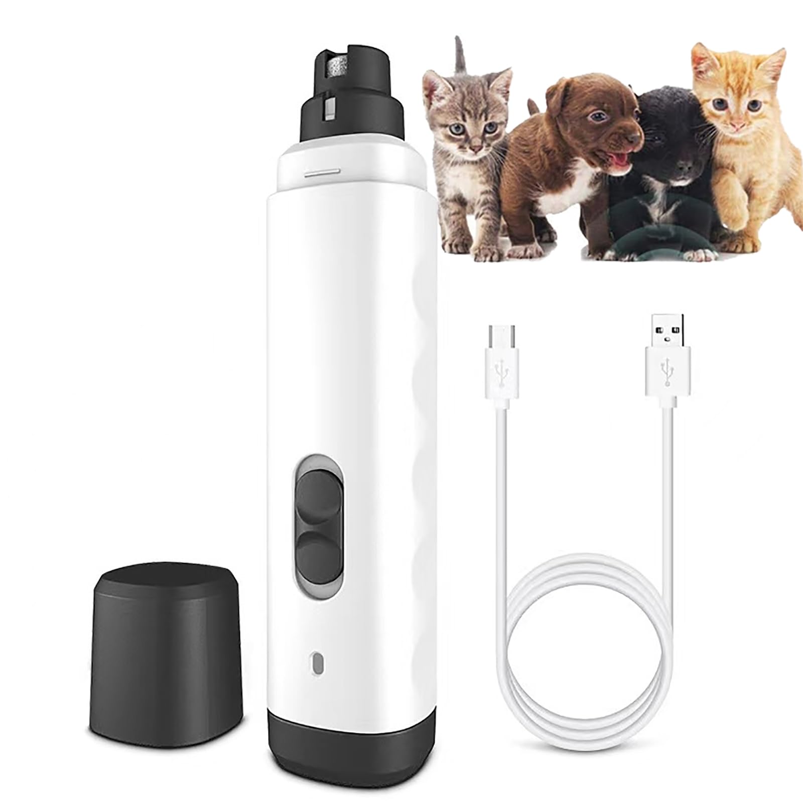 Cortaúñas Para Gatos, Kit De 3 Cortaúñas Para Mascotas Con Mango Ergonómico, Potente Motor De 2 Velocidades/funcionamiento Silencioso (50 DB)/amoladora De Brocas De Tambor De Diamante, Para Perros