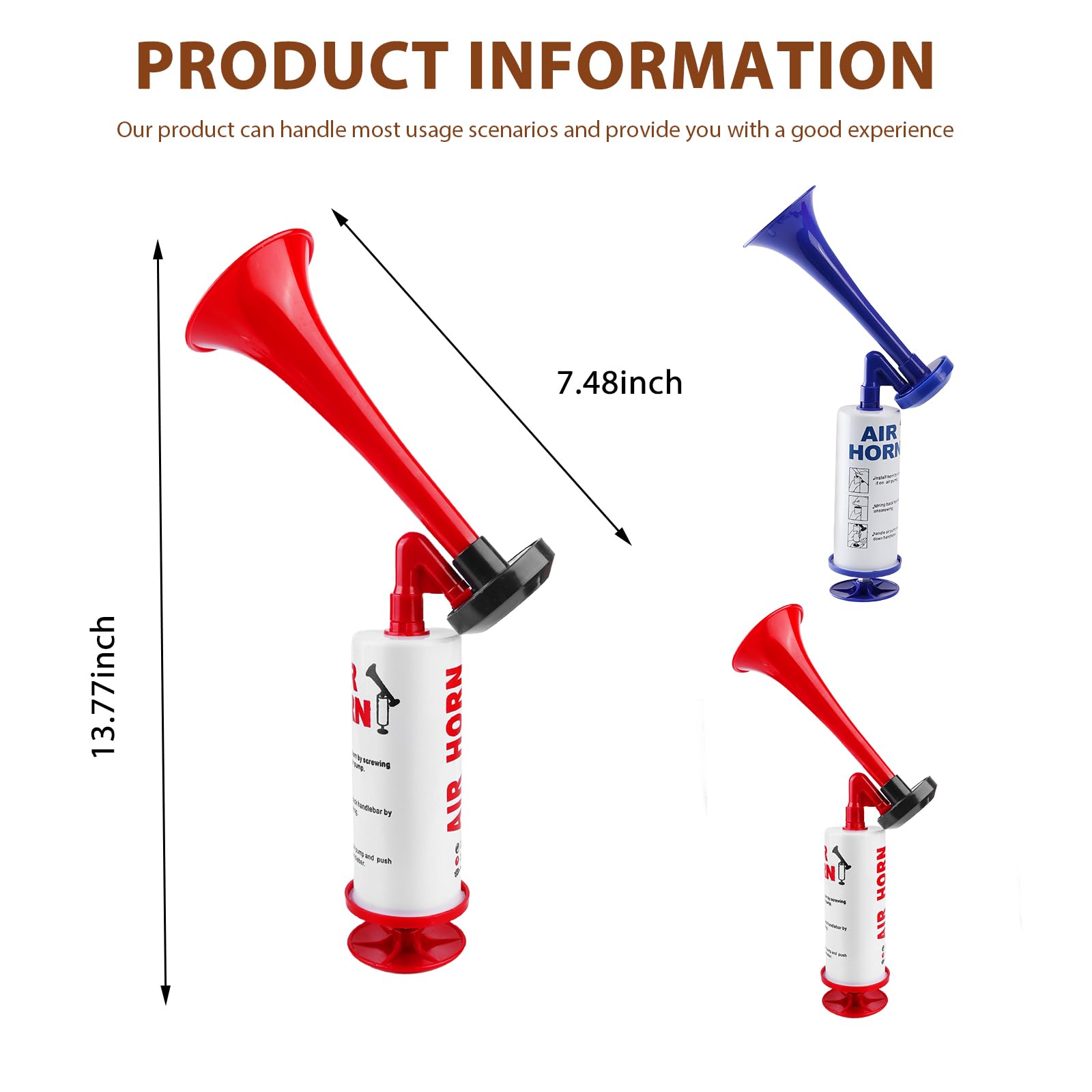 Tromba a Pressione 2 Pezzi, Air Horn ad Aria Compressa, Tromba di Segnalazione per Calcio, Pallamano, Arbitro