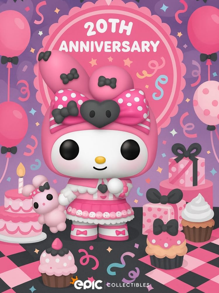 Epic Collectibles Pop Hello Kitty - My Melody with PIPI 50th Anniversary Limited Edition Exclusive Vinyl Figure Bundled with Box Protector Compatible for Funko