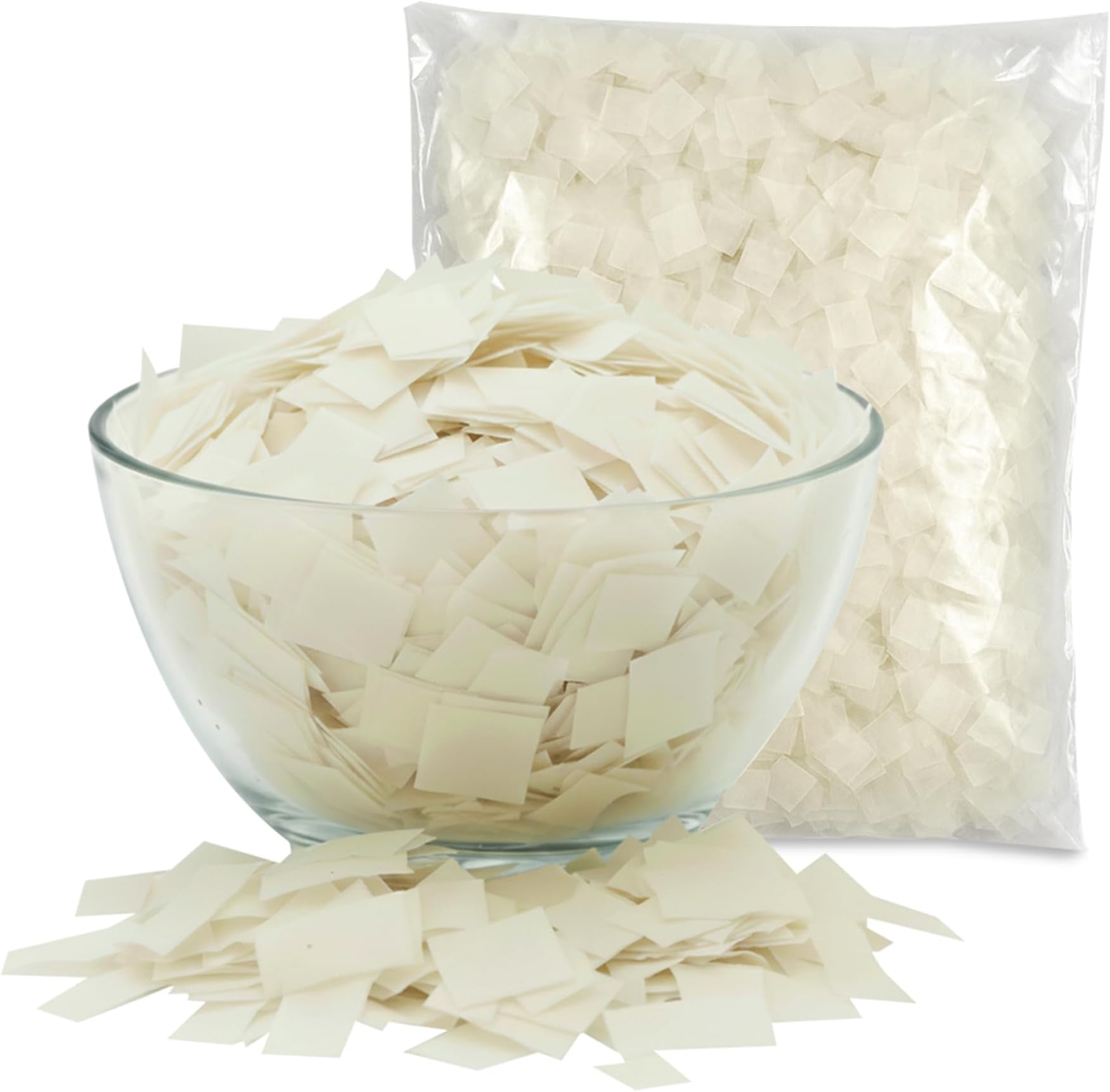 - Square White Dissolving Rice Paper Confetti 1lb