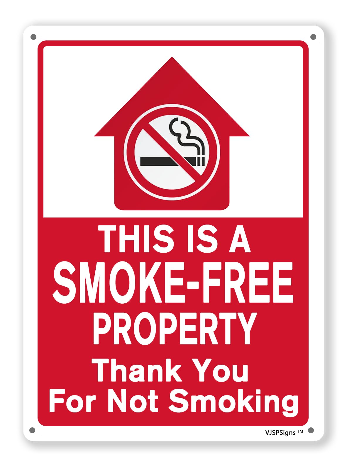peiyeety No Smoking Sign,Thank You ForSmoking Sign This Is A Smoke-free Property 12"X16" Metal Aluminum Sign
