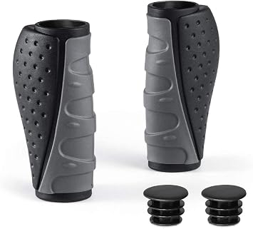 PRUNUS No-Slip Soft Rubber Bike Handlebar Grips Universal for Bicyble, MTB, BMX Mountain Bike, E-Bike, Scooter, Beach Cruiser, City Commuter Bikes, Universal Size Bike Grips for Adult, Bike Grips
