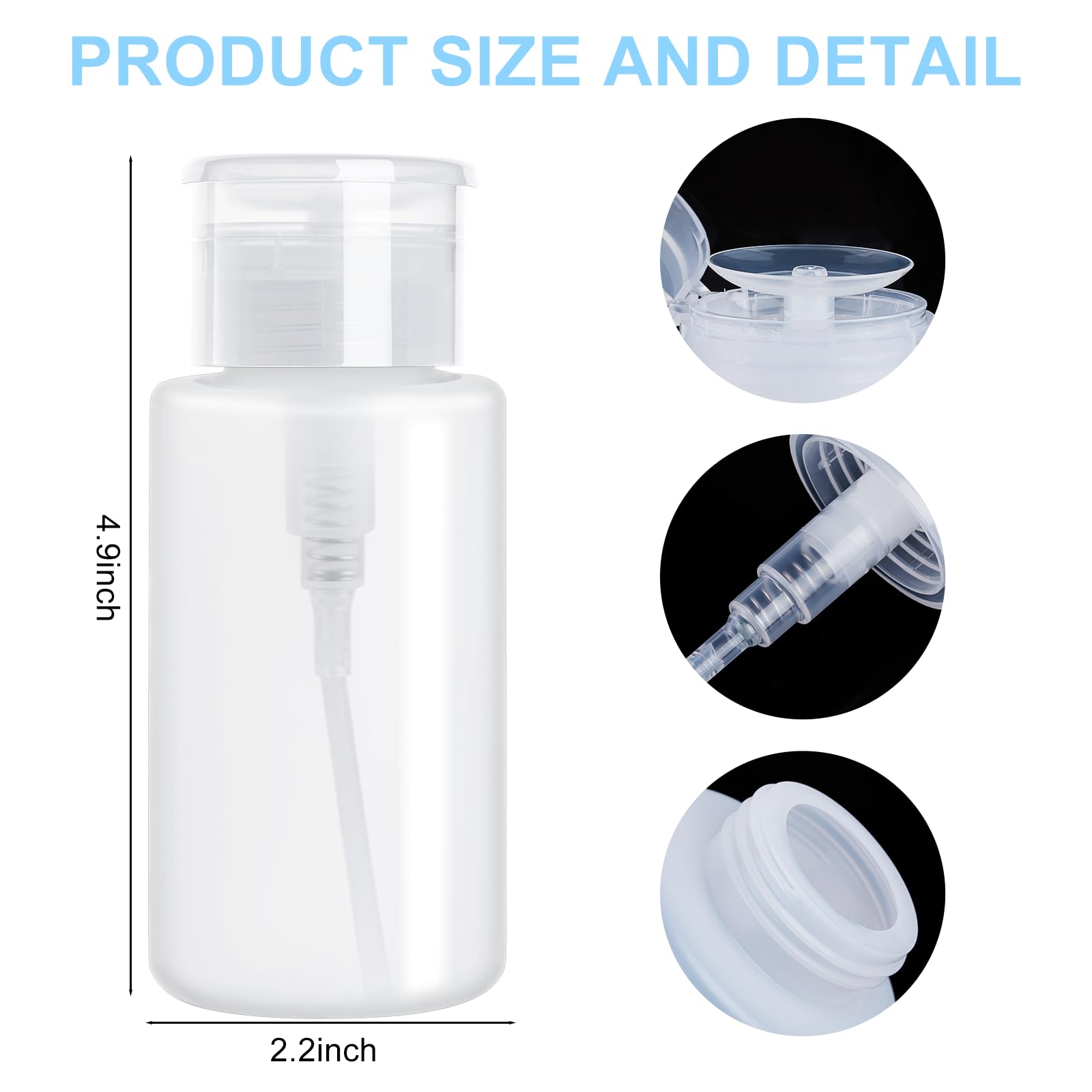 200ml Pumpflasche Schwarz – Auslaufsicherer Pumpspender Für Nagellackentferner & Kosmetik