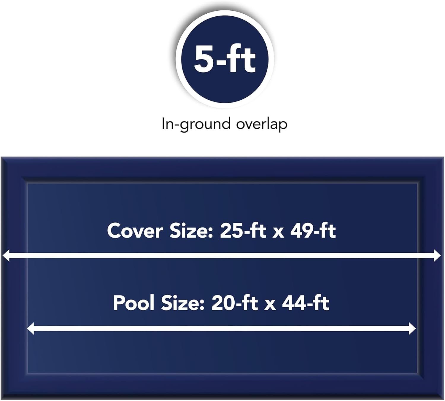 Blue Wave Bronze 20 ft x 44 ft Rectangular Winter In Ground Pool Cover – Blocks Debris & Sunlight with 8-Year Protection for Off-Season - With Solid Polyethylene Shield, 4 ft Overlap, Cable, Winch