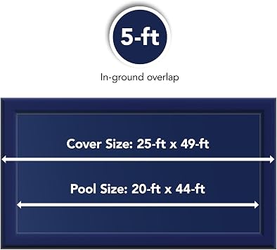 Blue Wave Bronze 20 ft x 44 ft Rectangular Winter In Ground Pool Cover Blocks Debris & Sunlight with 8-Year Protection for Off-Season - With Solid Polyethylene Shield, 4 ft Overlap, Cable, Winch