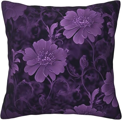Fundas de almohada estampadas moradas, fundas de almohada suaves, fundas de almohada cuadradas, fundas de cojín decorativas para sofá