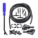 AUCELI Windshield Washer Hose Kit 22 Pcs Set, 4M Washer Fluid Hose, 6 Pcs Hose Connectors, 2 Fan Nozzles, Connect Car Water Pump and Nozzles Suitable for Most Car Windshield Fluid Tubing