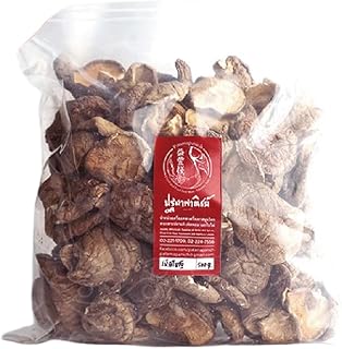 ปฐมาพาณิชย์ Premium Dried Shiitake Mushrooms, Large Whole Cap Dried Mushrooms for Cooking, Thick and Flavorful for Soups, Stews, and Stir-Fry, Non-GMO 500g