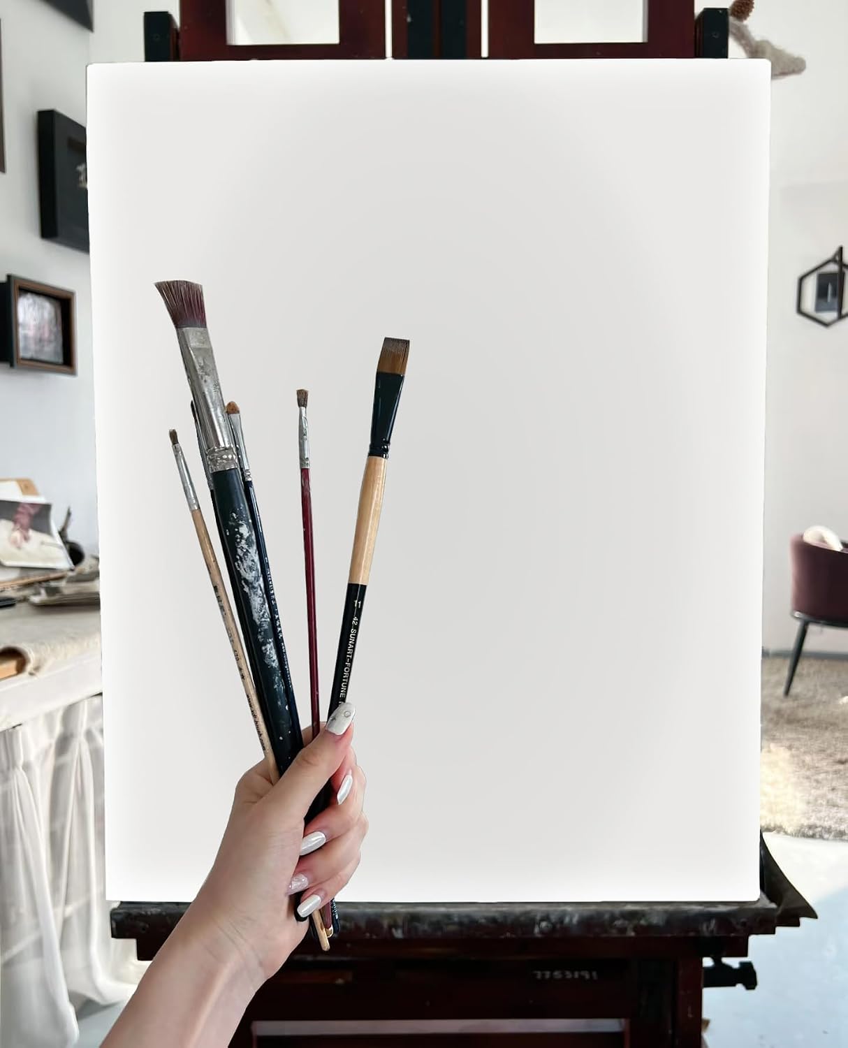 FEAT Gesso Wood Panel for Oil & Acrylic Painting 24" x 24", 1-1/4" Cradled Profile
