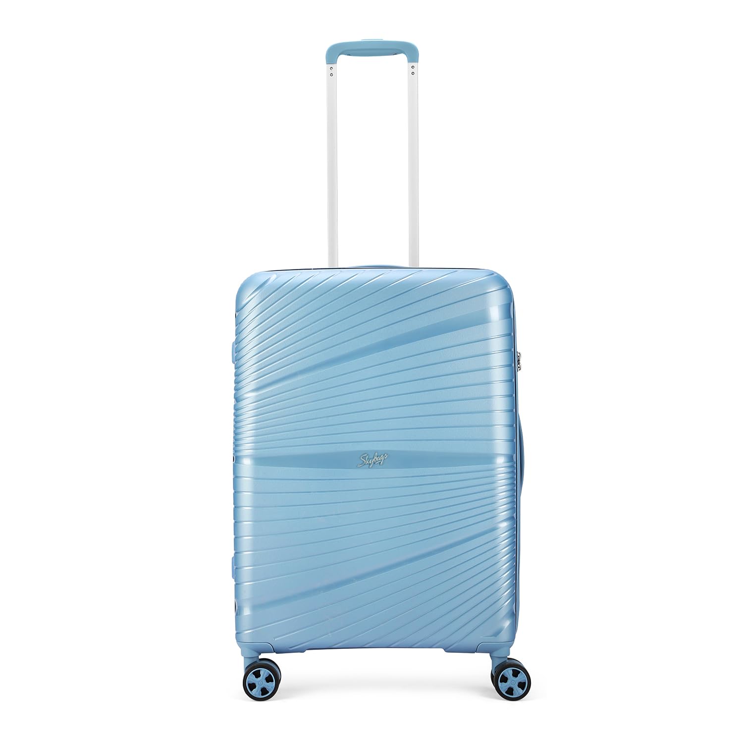 Skybags Polypropylene Skylight Check-in Trolley Bag, 66 cm | Medium hard sided luggage for travel with smooth 8-8 wheel spinner wheels and TSA lock. 5 Year International Warranty – Powder Blue Skybags Polypropylene Skylight Check-in Trolley Bag, 66 cm | Medium hard sided luggage for travel with smooth 8-8 wheel spinner wheels and TSA lock. 5 Year International Warranty – Powder Blue