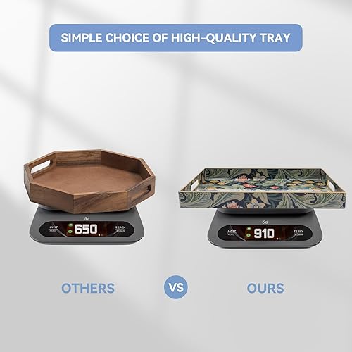 Miniatura 5 de Bandejas de mesa de café para sala de estar, bandeja para servir con asas, moderna bandeja grande para mesa de café otomana