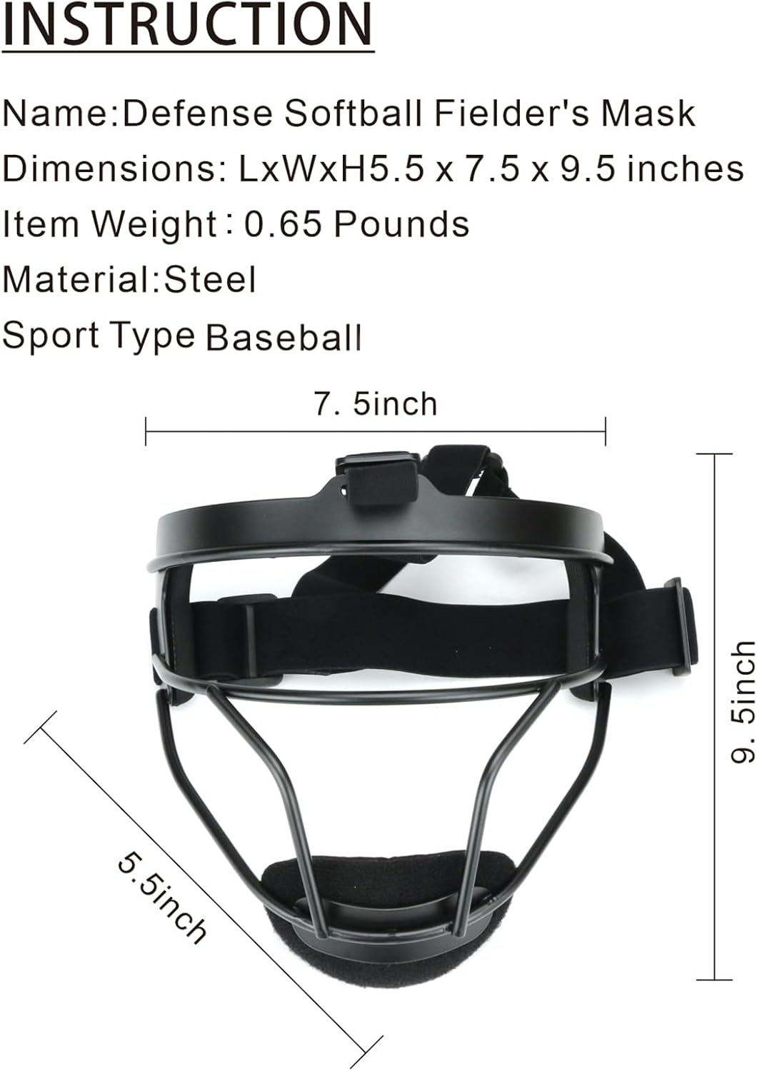 Softball Face Mask Lightweight and Comfortable with Wide Field Vision fit All Ages - Durable and Safety Face Mask - Image 6