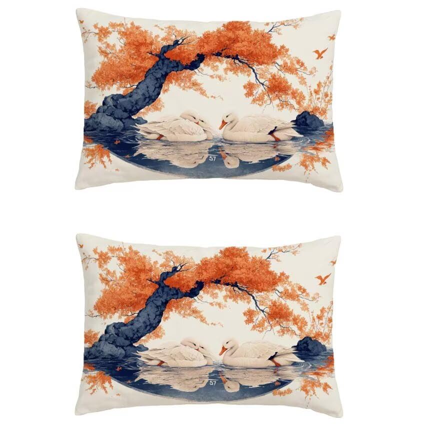 Housse de coussin de jardin étanche orange pour décoration d'automne