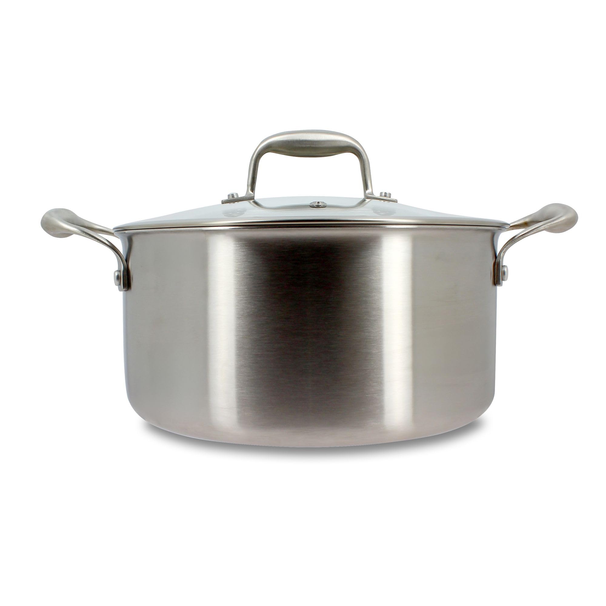 MENASTYL - Faitout inox 24 cm Trinox tous feux dont Induction avec couvercle - Structure 3 couches inox/​aluminium - Qualité Professionnelle - Sans substances nocives - Lave-​vaisselle - 6020152
