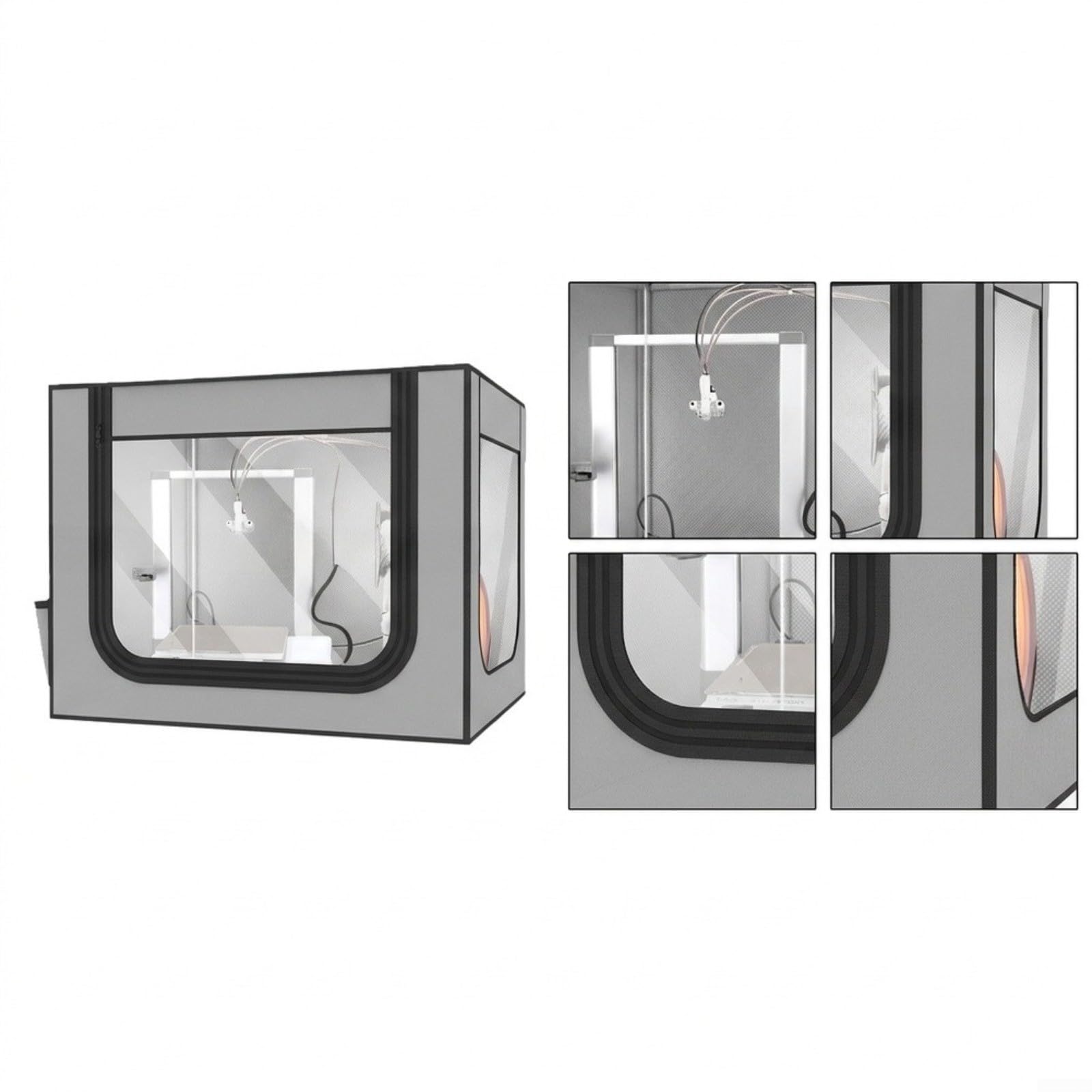 3D-Drucker-Gehäuse 58x80x58 cm für A1, staubdicht mit Abluftöffnung