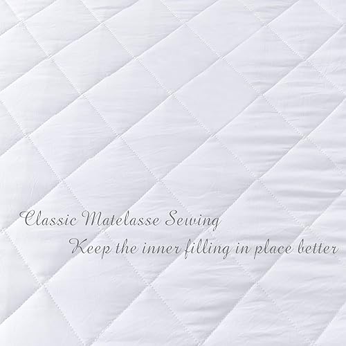 Miniatura 5 de Lady Ann Wheat Ruffle Skirt Bedspread Queen Size 3-Piece Set, Ultra Soft 30" Long Drop Corner Split Farmhouse Quilted Bed Spread