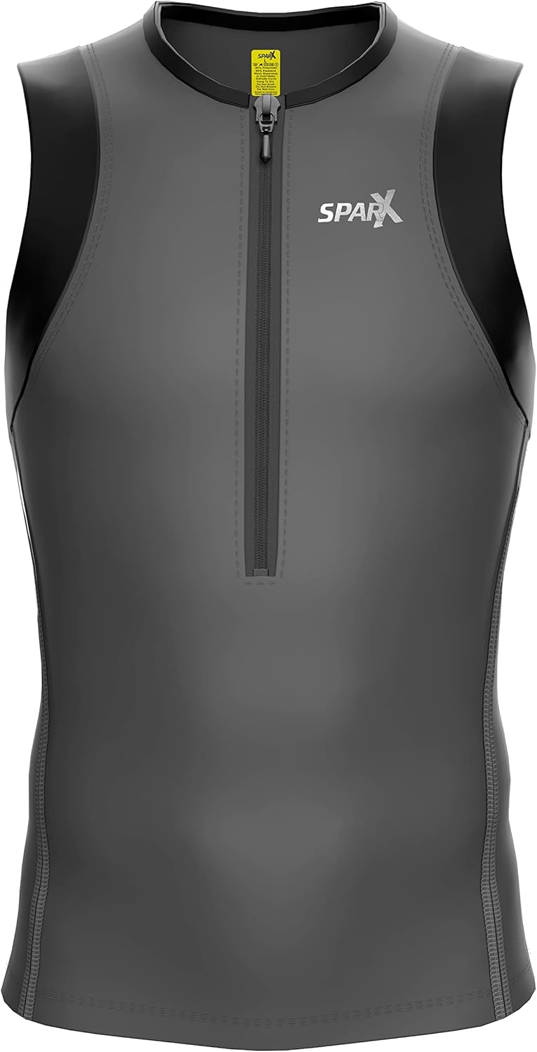 Sparx Mens Tri Tank Performance Triathlon Top Tri Singlet Mesh Panels Swim Bike Run