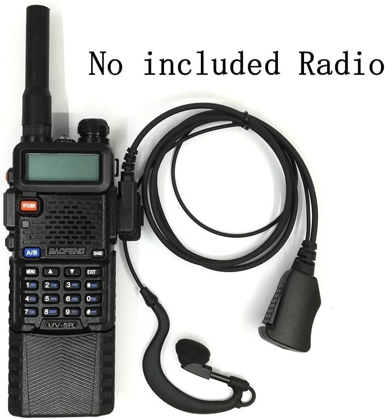 Walkie Talkie Earpieces with Mic G Shape Clip for Baofeng UV-5R BF-F8HP BF-888S Retevis H-777 RT22 RT21 RT27 H-777S Arcshell (10 Pack)