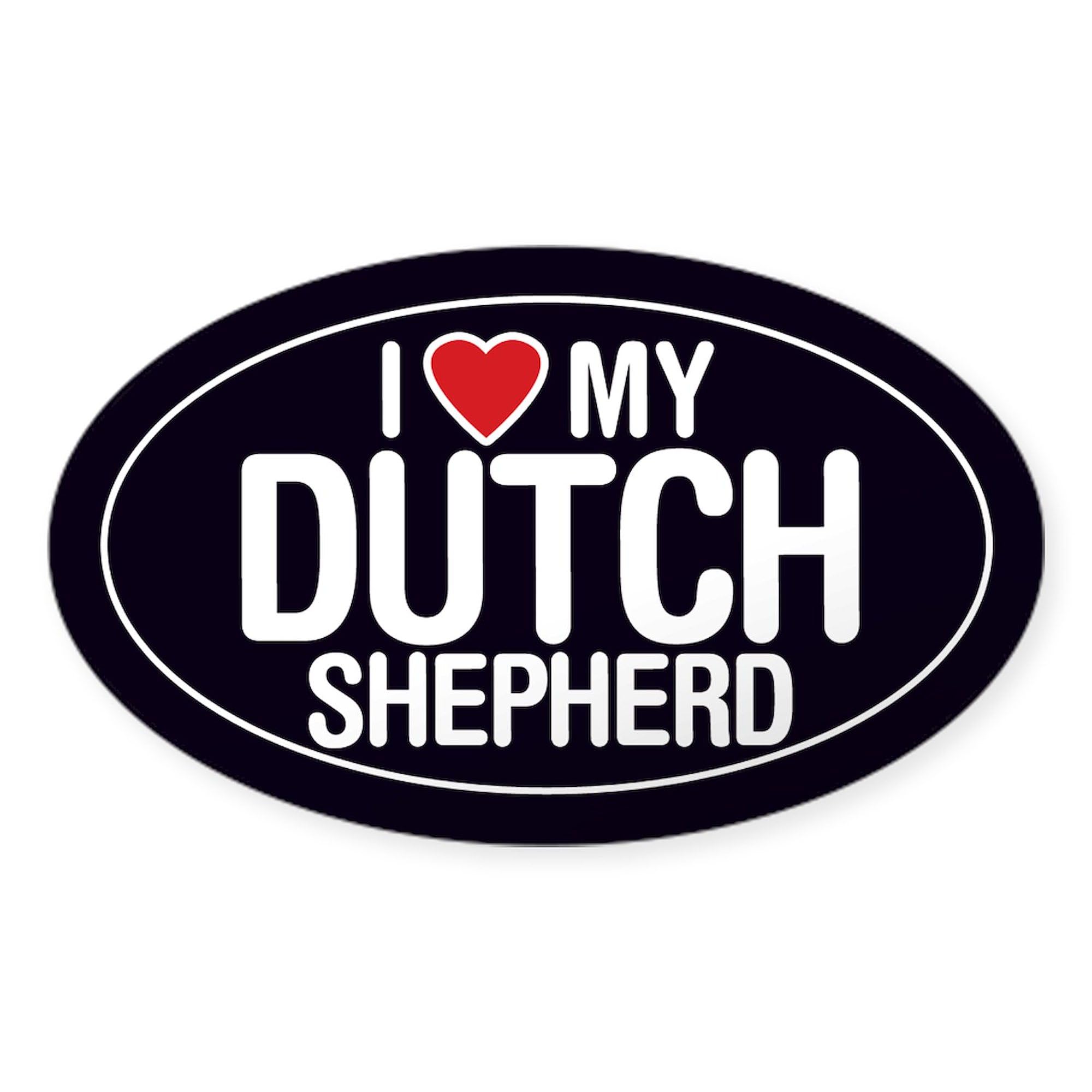 CafePress I Love My Dutch Shepherd Oval Sticker/Decal Oval Car Bumper Sticker