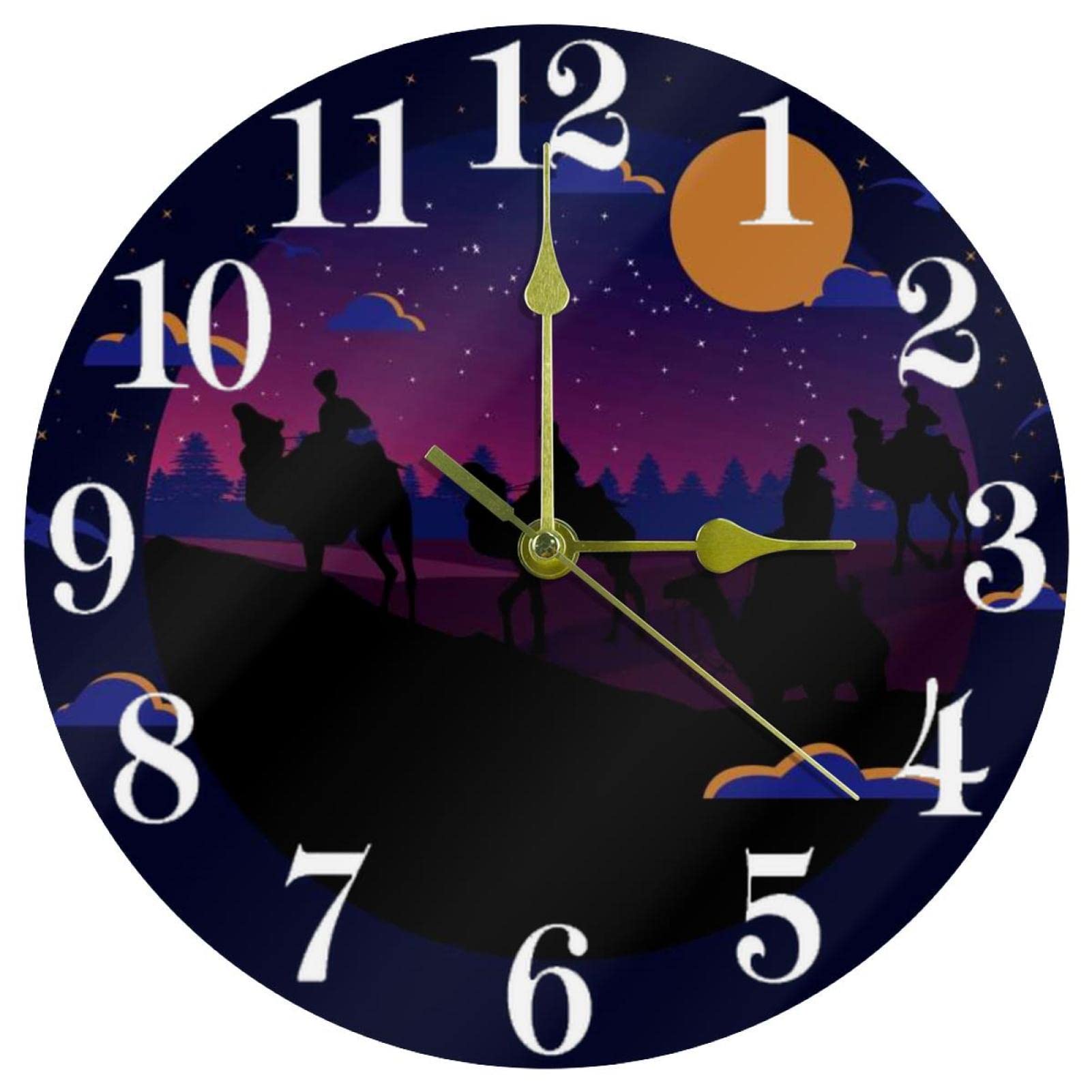 Horloge murale silencieuse Epiphany de 25,4 cm à piles pour salon et bureau
