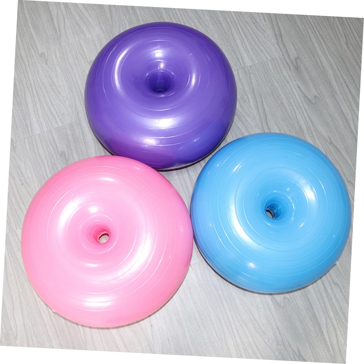 ERINGOGO Pelota de Fitness PVC Antiexplosión Forma de Donut para Yoga Pilates Ejercicio Casa con Bomba de Aire Color Azul